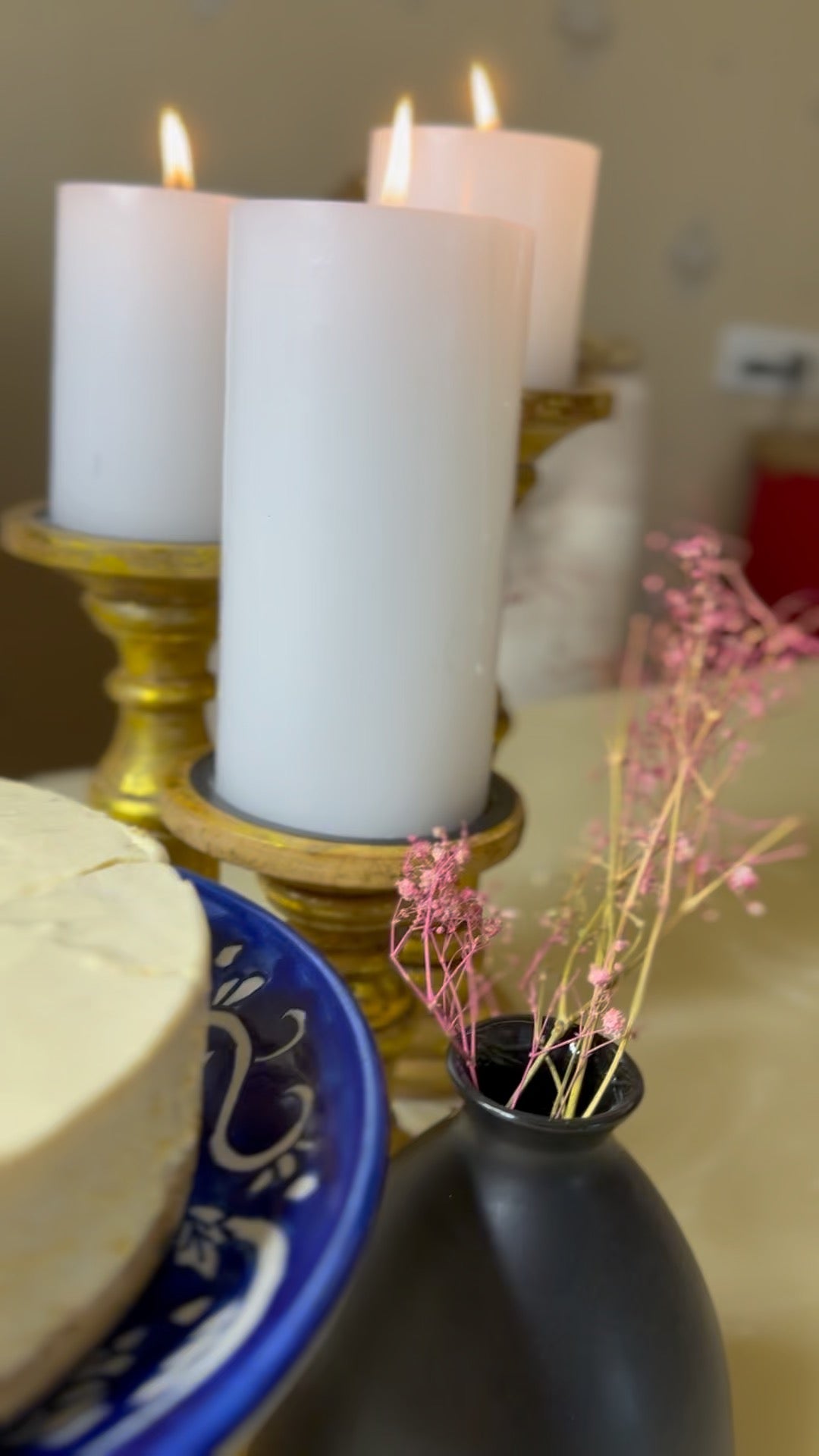 Handcrafted blue pottery cake tray