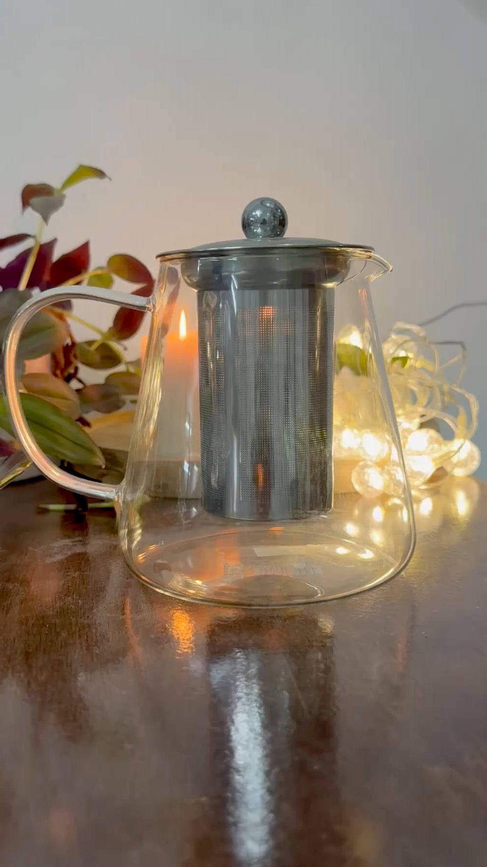 Clear Glass Tea Pot with Stainless Steel Infuser | CeramicVista