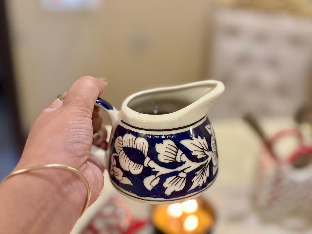 Handpainted Floral Pourer | Red and Blue