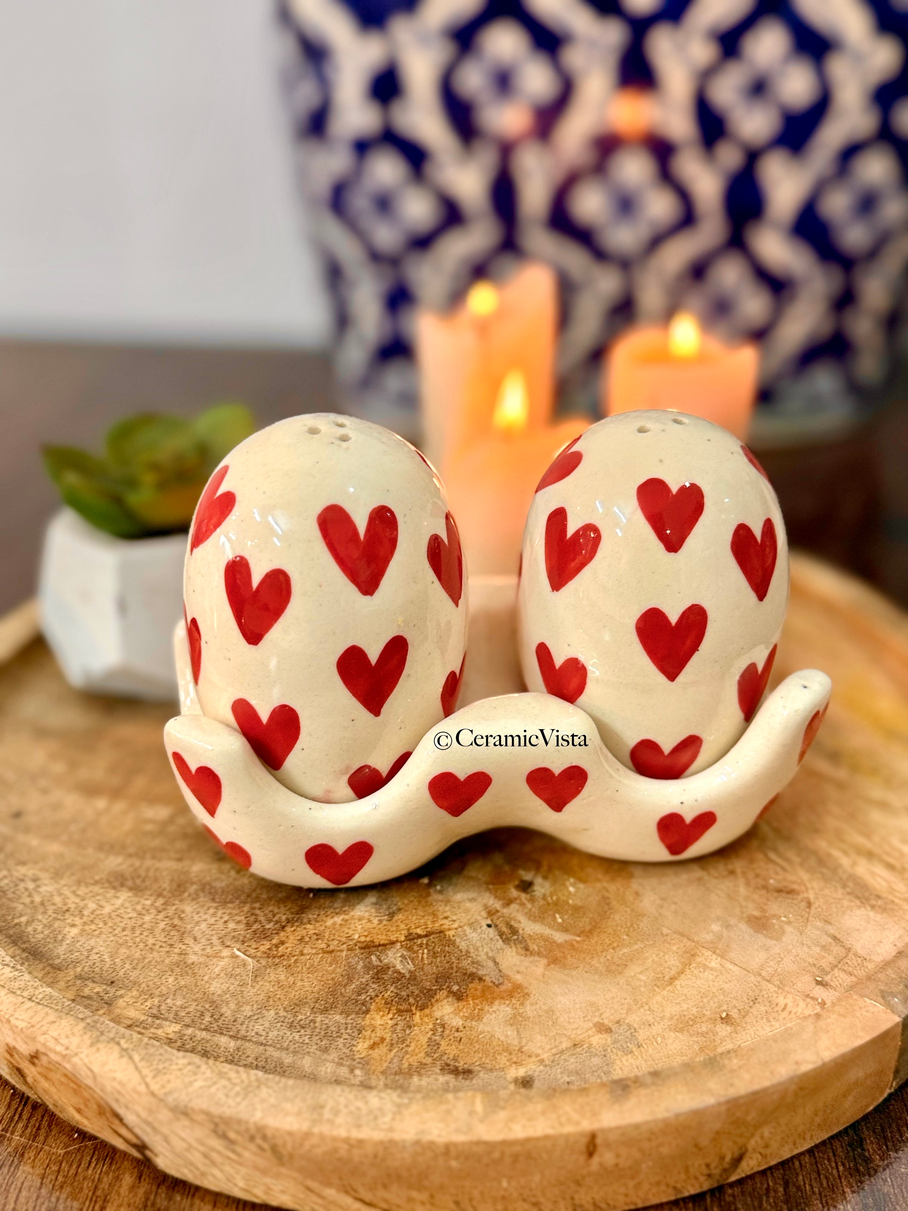 Hand-Painted Mini Ceramic Salt & Spice Shakers | Multicolour Traditional Patterned Salters| Organise your table with these cuties | CeramicVista