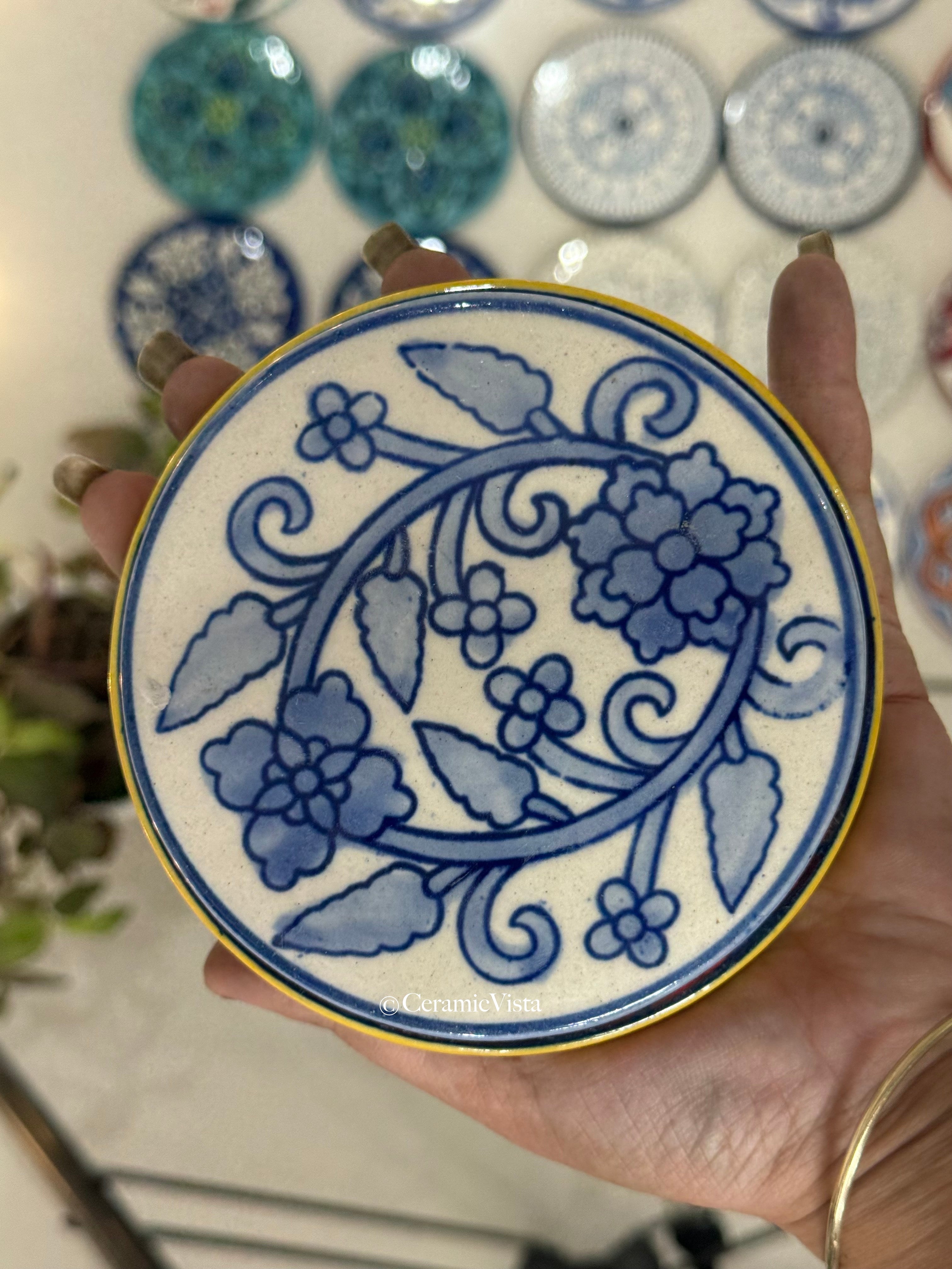 Hand-Painted Ceramic Coasters – Custom Curated Sets (Set of 6 & Set of 2) | CeramicVista