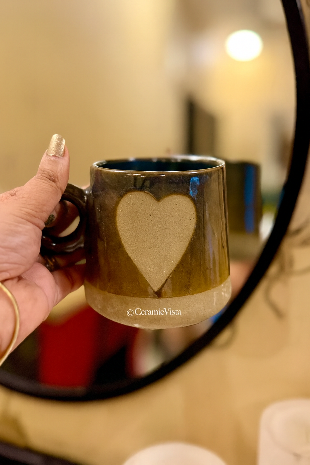 Handcrafted Heart-Design Ceramic Mug| CeramicVista