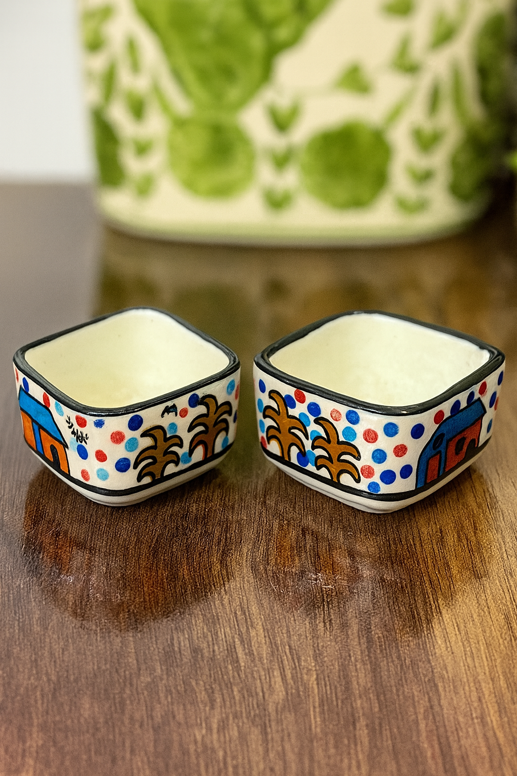 Hand-Painted Round/ Square/ Triangular Dip Bowl | CeramicVista