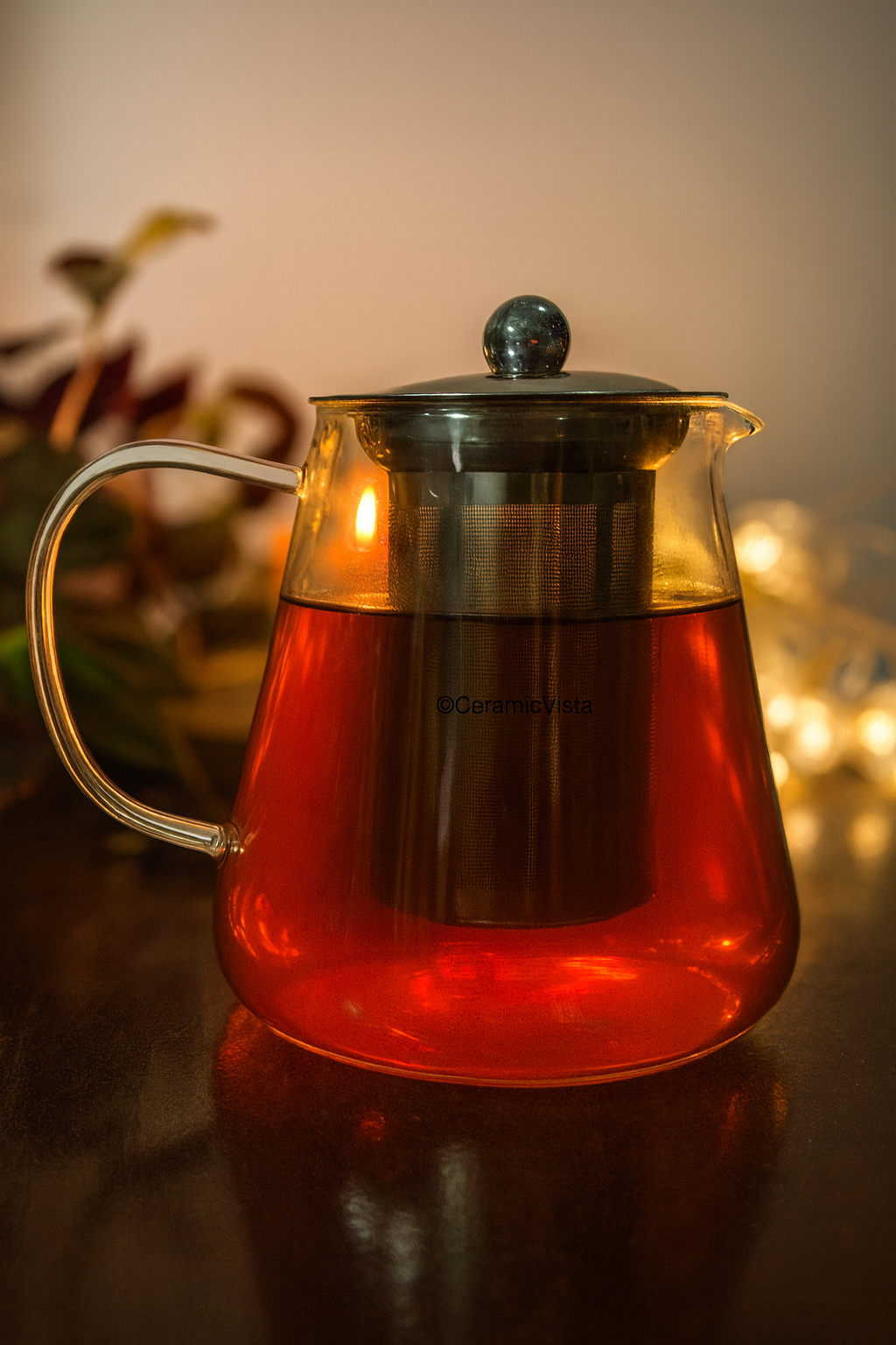 Clear Glass Tea Pot with Stainless Steel Infuser | CeramicVista