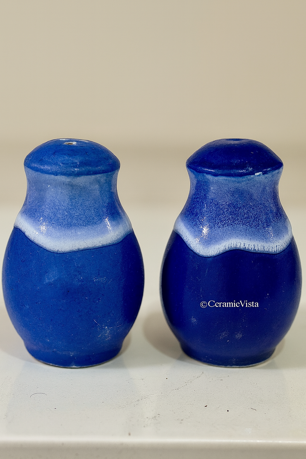 Blue Wave Ceramic Salt & Pepper Set | CeramicVista