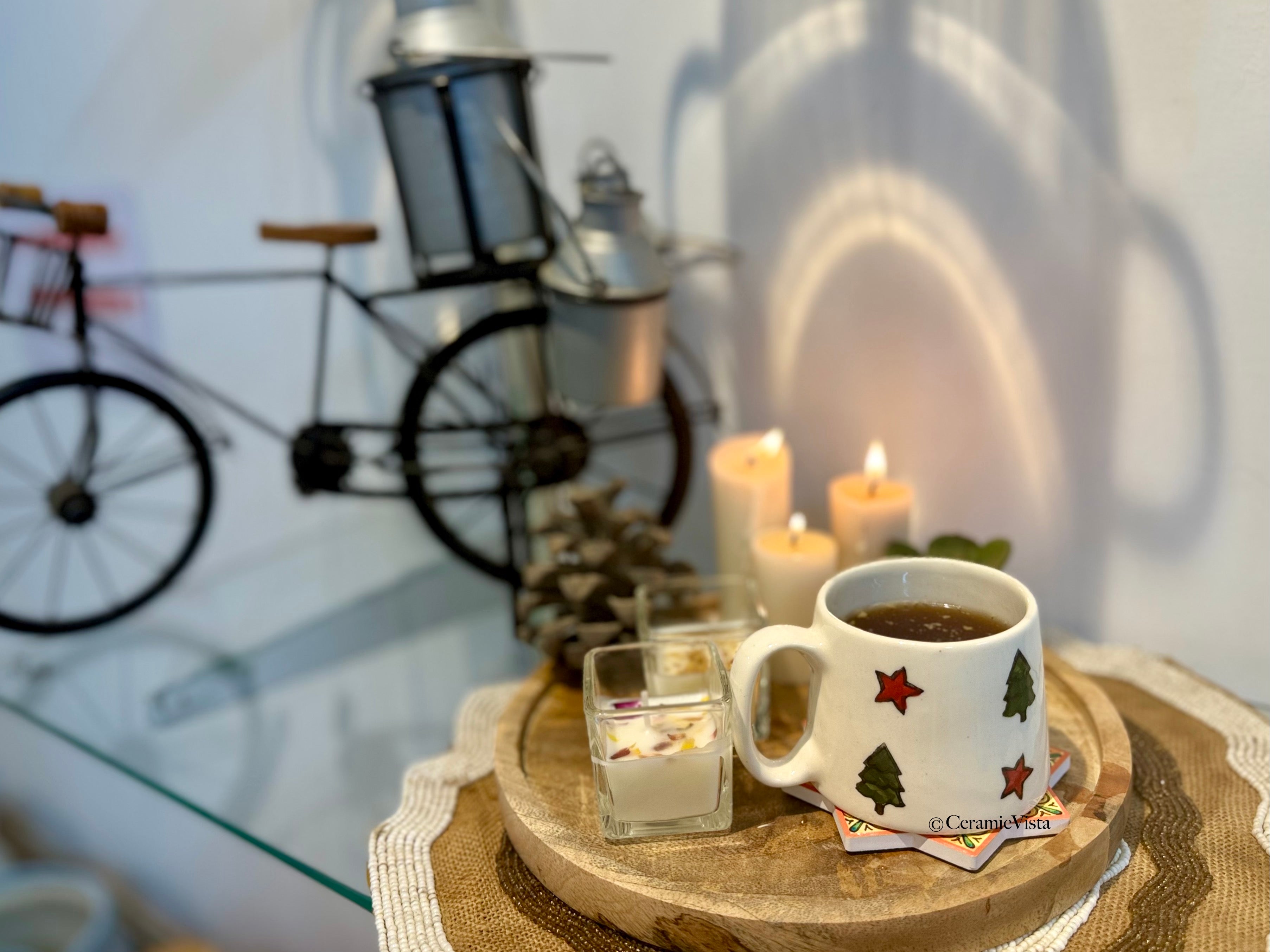 Christmas Tree & Stars Ceramic Mug