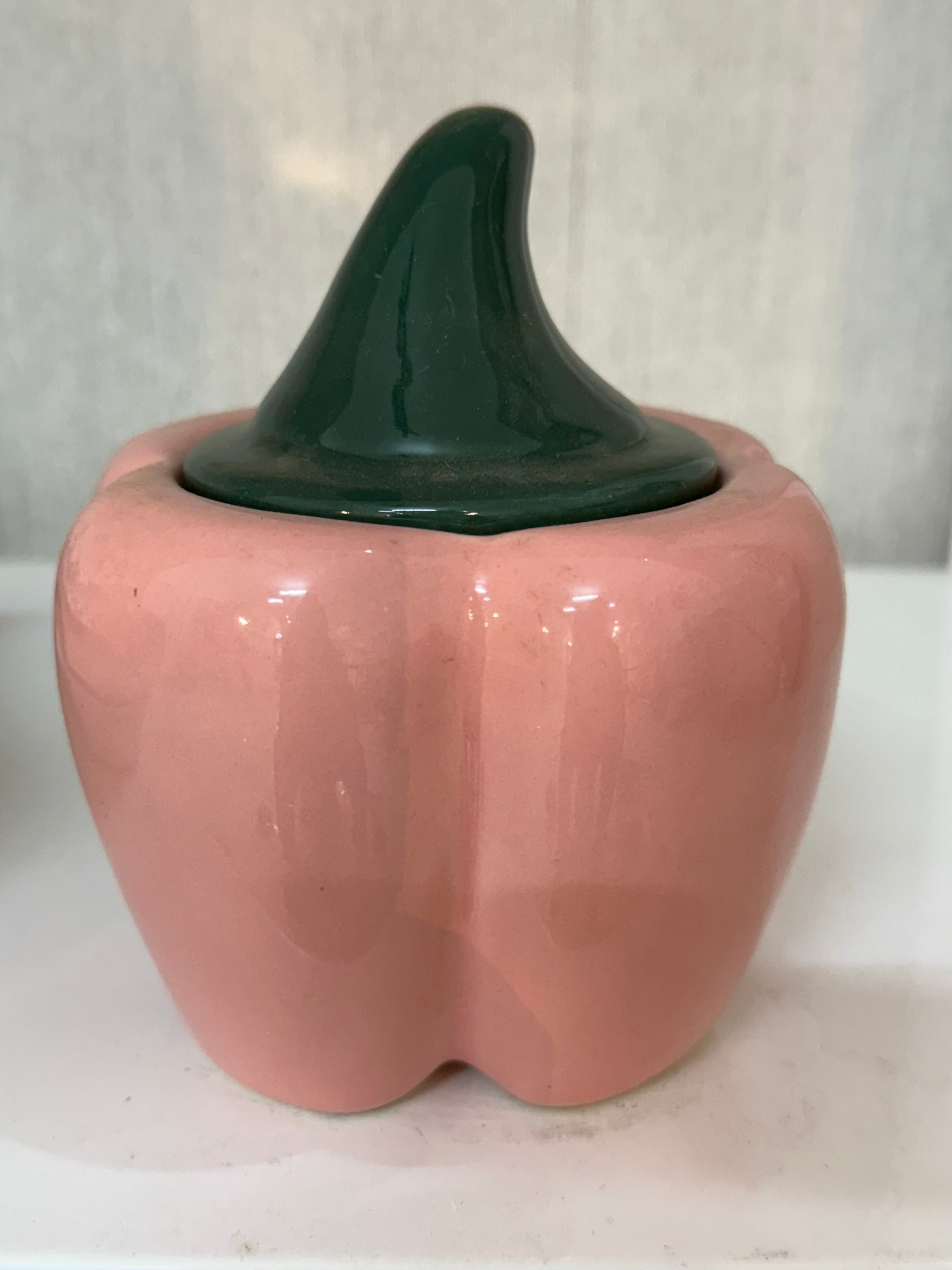 Hand-Painted Floral Ceramic Pickle / Condiment Jar/ Holder with Lid